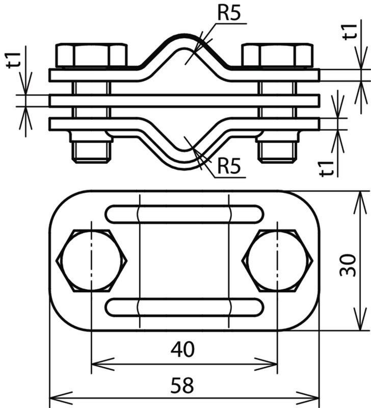 UNI-Trennklemme NIRO m. Zwischenplatte f. 2 x Rd 8-10mm – Bild 2 von 2