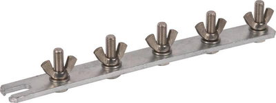 Erdungssammelschiene St/tZn L 290mm f. 5 Erdungsleit. m.Schrauben M10x35