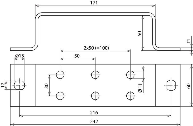 Erdungsschiene NIRO f. Potentialaus- gleich m. 2 x 3 Anschluesse – Bild 2 von 2