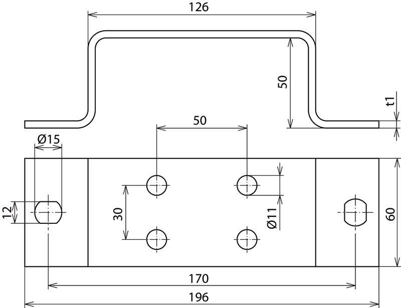 Erdungsschiene St/tZn f. Potentialaus- gleich m. 2 x 2 Anschluesse – Bild 2 von 2