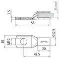 Presskabelschuh DIN 46235 35mm*2 M10 Cu/gal Sn mit Nickelsperrschicht