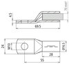 Presskabelschuh DIN 46235 70mm*2 M10 Cu/gal Sn mit Nickelsperrschicht
