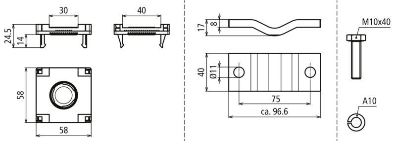 Anschlussset Fl 30/40mm fuer PA-Schiene EX-Bereich Zone 1/21 2/22 – Bild 2 von 2