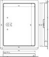 Revisionstuer St/tZn  m. Vierkant- schluessel  Aussenmass 230x180mm