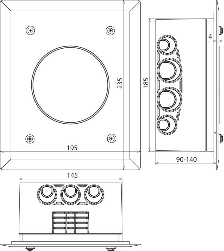 Trennstellenkasten f. WDV- Systeme 185x145x90mm K-grau – Bild 2 von 2