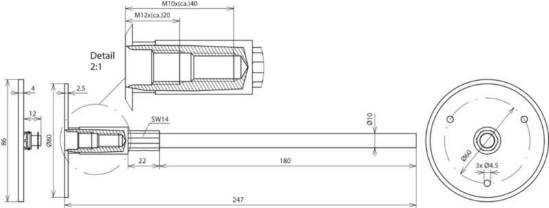 Erdungsfestpunkt Typ M M10/M12 NIRO(V4A) m. verpresster Achse St/tZn m. O-Ring – Bild 2 von 2