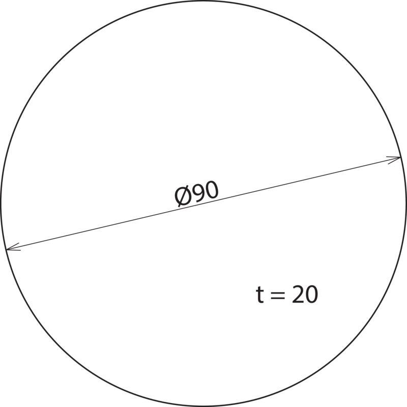 Schaumstoff-Pad einseitig klebend D=90mm t=20mm mit Abziehlasche – Bild 2 von 2