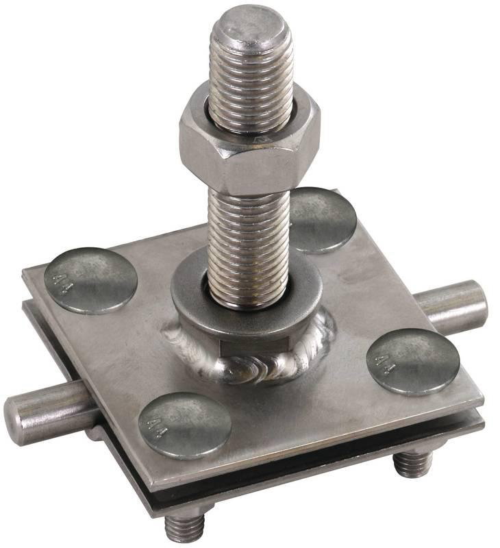 Anschlussklemme f. Erdungsfestpunkt M16 f. Rd 7-10/Fl30-40mm  NIRO (V4A)
