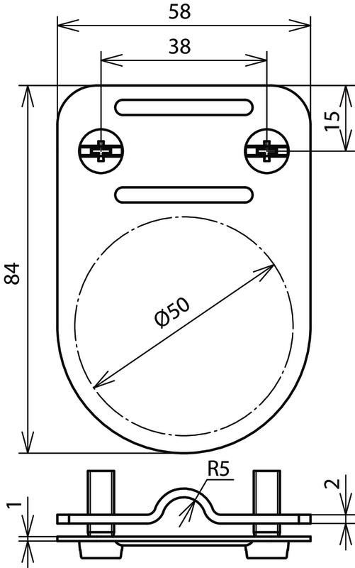 Traeger f. VDB-Pruefplakette f. Rd 7-10mm Fl 30mm NIRO – Bild 2 von 2