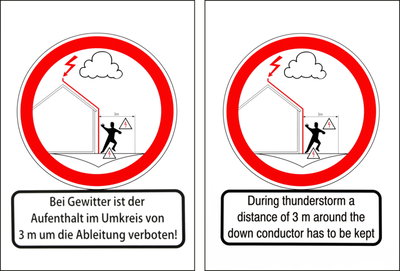 Hinweisschild  297x210x0,7mm Al Bei Gewitter ist der Aufenthalt ...