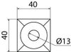 Druckplatte Al 40x40x6mm m. B 13mm