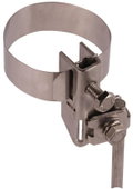Antennen-Bandrohrschelle D 16-89mm NIRO m. Anschluss f. Rd 6-8/10 od. 4-50mm*2