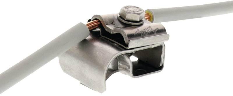 Dachrinnenklemme NIRO f. Wulst 16-22mm m. Doppelueberleger f. Rd. 8-10mm u. AQ 4-50mm*2