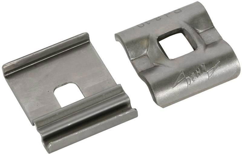Kontaktplatte 4-50mm*2 u. Doppelueberleger Rd 8-10mm m. Vierkantloch 9x9mm NIRO