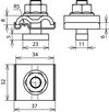 UNI-Erdungsklemme NIRO f. Rd 8-10mm u. Leiter 4-50mm*2 m. Schraube M10 u. Mutter