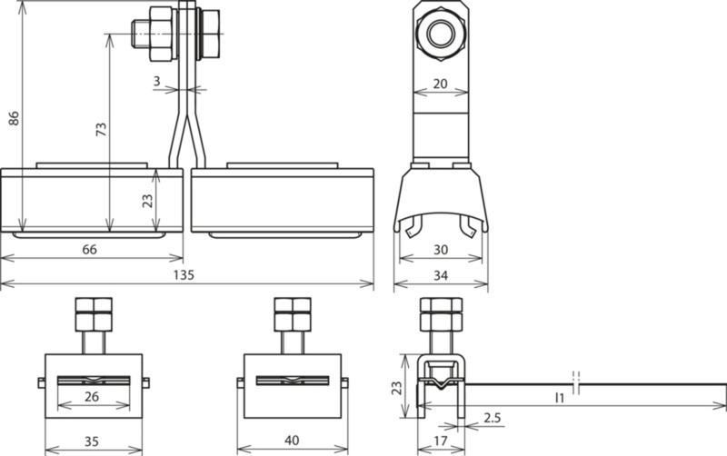 Bandrohrschelle f. Ex-Bereich D 27-89mm m. Anschlussschraube M10 Cu/gal Sn-NIRO – Bild 2 von 2