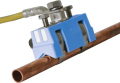 Bandrohrschelle f. Ex-Bereich D 6-27mm m. Anschlussschraube M8 Ms/gal Sn-NIRO