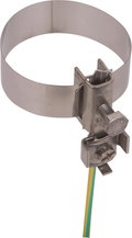Erdungsbandrohrschelle D 27-60mm m. Anschlussklemme 2 x 4-25mm*2 NIRO