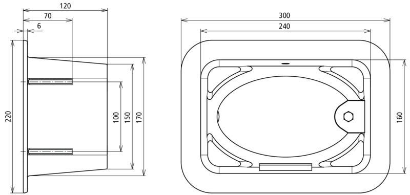 UF-Trennstellenkasten o. Trennstelle 300x220x120mm  GG schwarz lackiert – Bild 2 von 2