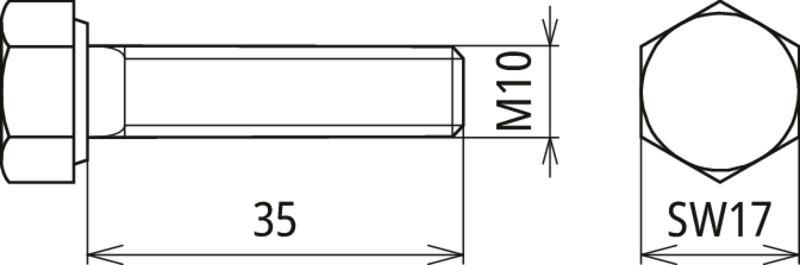 Sechskantschraube DIN 933  M10x35mm -1.4303-Sz NIRO – Bild 2 von 2