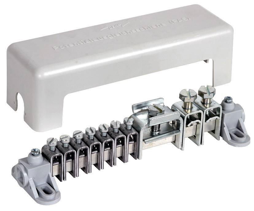 Potentialausgleichschiene m. Abdeckung 7x 2,5-25mm*2 2x16-95mm*2 1x Fl 30x4mm