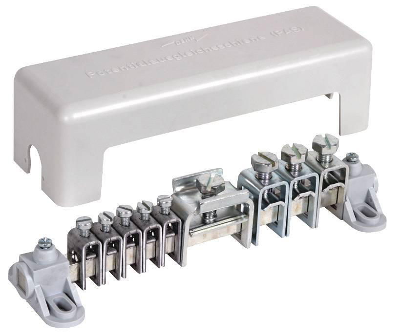 Potentialausgleichschiene m. Abdeckung 5x 2,5-25mm*2 3x16-95mm*2 1x Fl 30x4mm