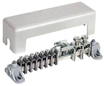 Potentialausgleichschiene m. Abdeckung 7x 2,5-25mm*2 2x16-95mm*2 1x Fl 40x5mm