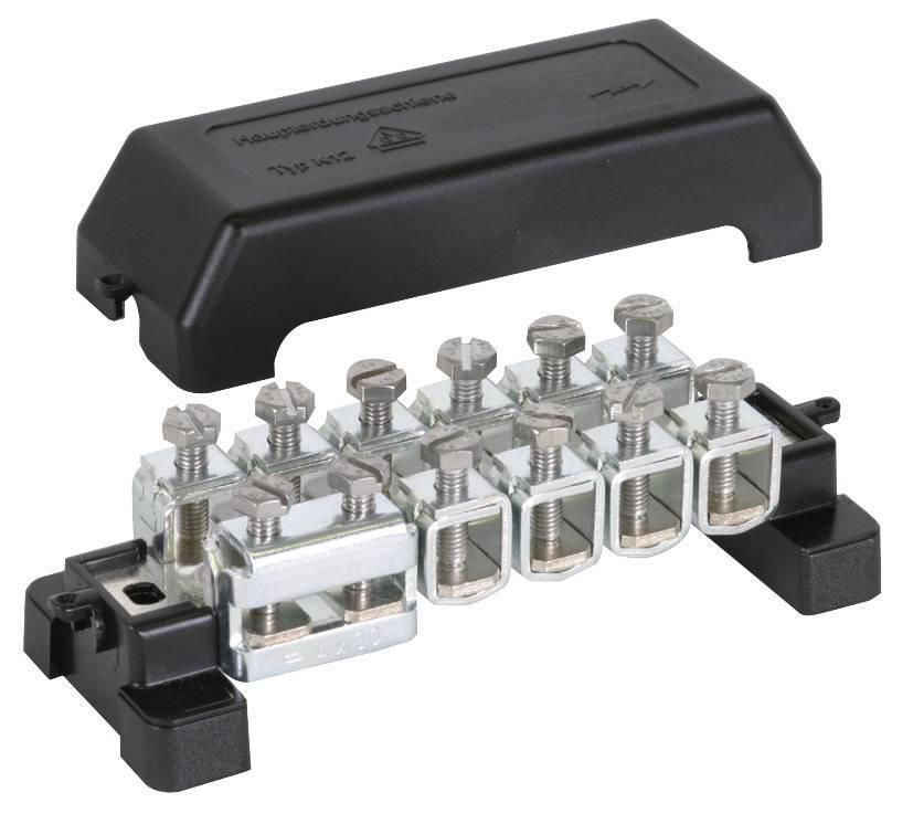 Potentialausgleichschiene  K 12 m. Abdeckhaube UV-bestaendig