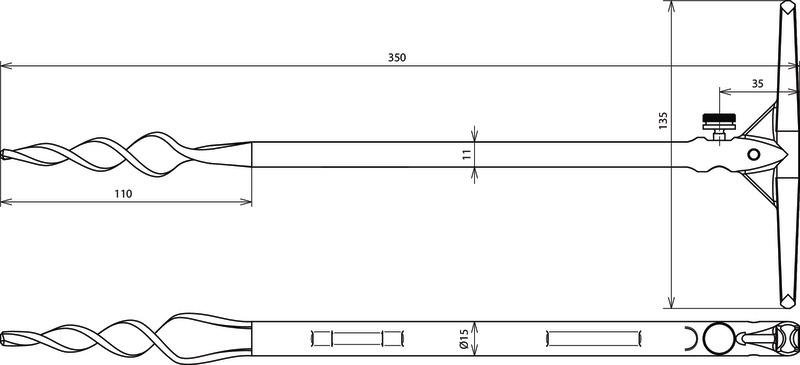 Erdbohrer TG/gal Zn  L 350mm a. Hilfserder u. Sonde – Bild 2 von 2