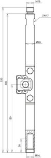 Anschlussstueck Tiefenerder schraubbar St/tZn D20mm L320mm Gewinde M16