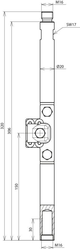 Anschlussstueck Tiefenerder schraubbar St/tZn D20mm L320mm Gewinde M16 – Bild 2 von 2