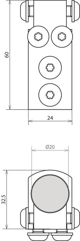 Anschlussklemme St/galZn 4xM6 fuer Tiefenerder D20mm – Bild 2 von 2