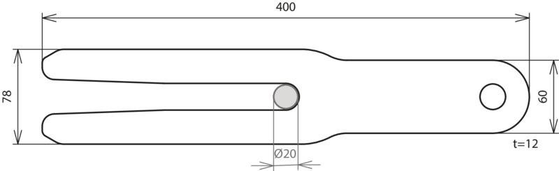 Tiefenerdergabel fuer Erder schraubbar Stahl verzinkt 400x78x12mm – Bild 2 von 2