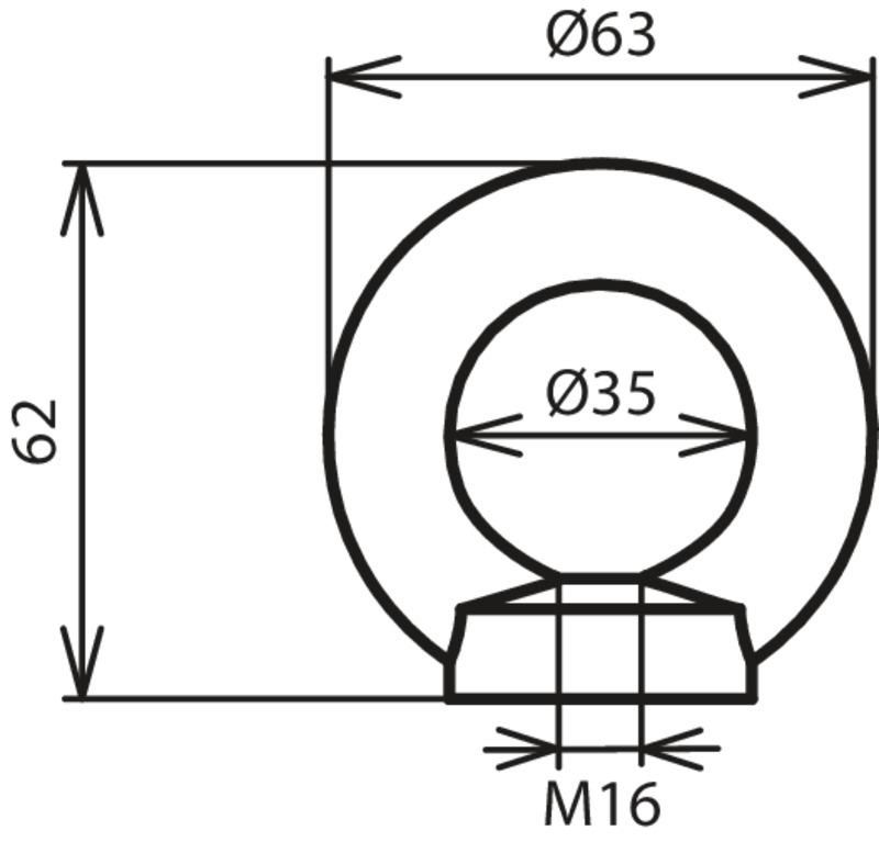 Ringmutter M16 St/tZn – Bild 2 von 2