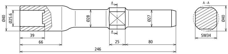 Hammereinsatz fuer Rohrerder D25mm L246mm Ausfuehrung Fabrikat Wacker Neuson – Bild 2 von 2