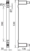 Haltevorrichtung f. Spannungspruefer u. Stangen D 24mm