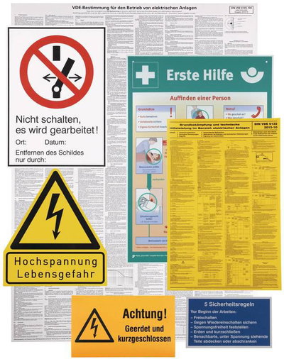 Warn-/Hinweisschildersatz Kunststoff fuer elektrische Anlagen Nachfolge fuer Art.Nr. 700011