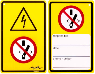 WuH-Schild Achtung Spannung - Schalten verboten