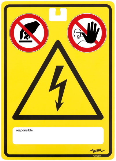 WuH-Schild Achtung Spannung - Beruehren sowie Zutritt fuer Unbefugte verboten