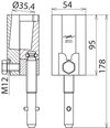 Rundbolzenklemme D 35mm m. Spindel Q-Stift f. Seile 16-150mm*2