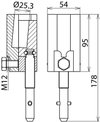 Rundbolzenklemme D 25mm m. Spindel Q-Stift f. Seile 16-150mm*2