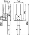 Anschlussklemme f. Bolzen D 26mm Spindel-Querstift