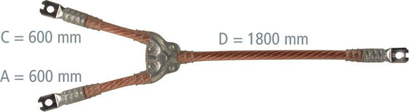 Erdungs- und Kurzschließseil 2-polig 50mm² mit aufgepressten Kabelschuhen
