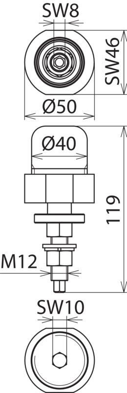 Mastadapter fuer SDS-Ableiter zur Montage auf Oberleitungsmasten mit Bohrung 22 mm – Bild 2 von 2
