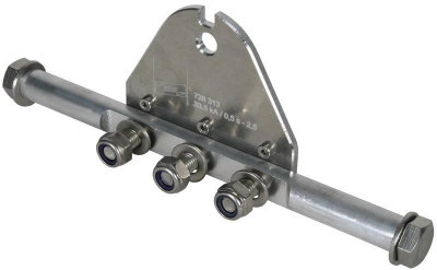 Phasenanschlussplatte 3-polig m. B 13mm m. Rundbolzen D 20mm L 305mm