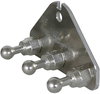 Erdanschlussplatte m. Bohrung 12,5mm u. 3 Kugelfestpunkten D 20mm