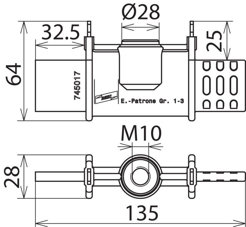 Erdungspatrone NH Gr. 1...3 teilisoliert m. Anschlussgewinde M10 u. Grifflaschen – Bild 2 von 2