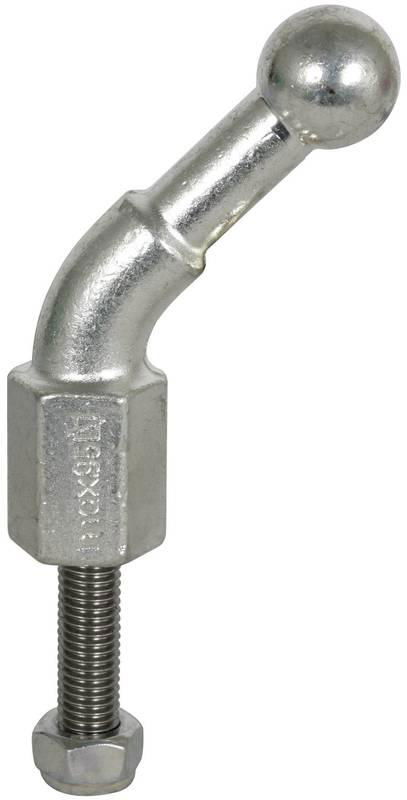 Kugelfestpunkt D 25mm  45o abgewinkelt m. Gewindebolzen u. Mutter M16x45mm