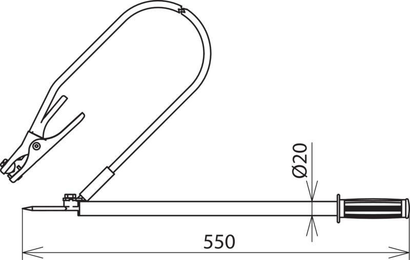Entladevorrichtung m. Tast-Einhaenge- spitze 1-pol. L 465mm m. Erdungszange – Bild 2 von 2