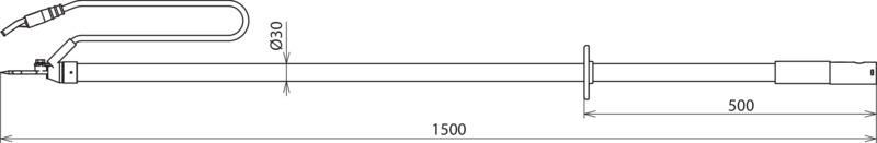 Entladevorrichtung m Tast- u. Einhaenges. L 1500mm m. STK Seillaenge 3500mm m. KS – Bild 2 von 2